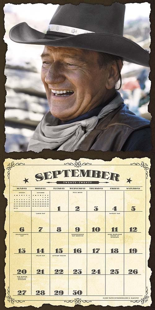 John Wayne Wall Calendar