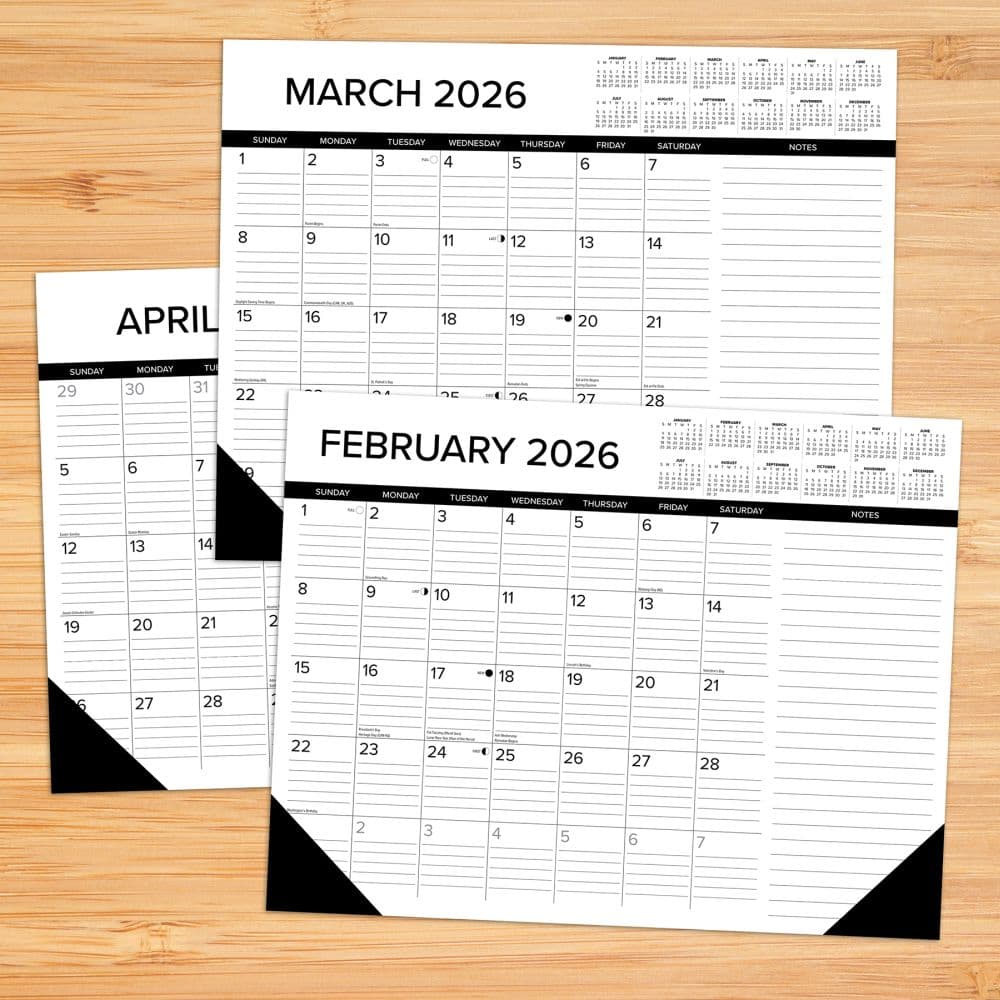 Black and White Special Value 2026 Desk Pad Second Alternate Image