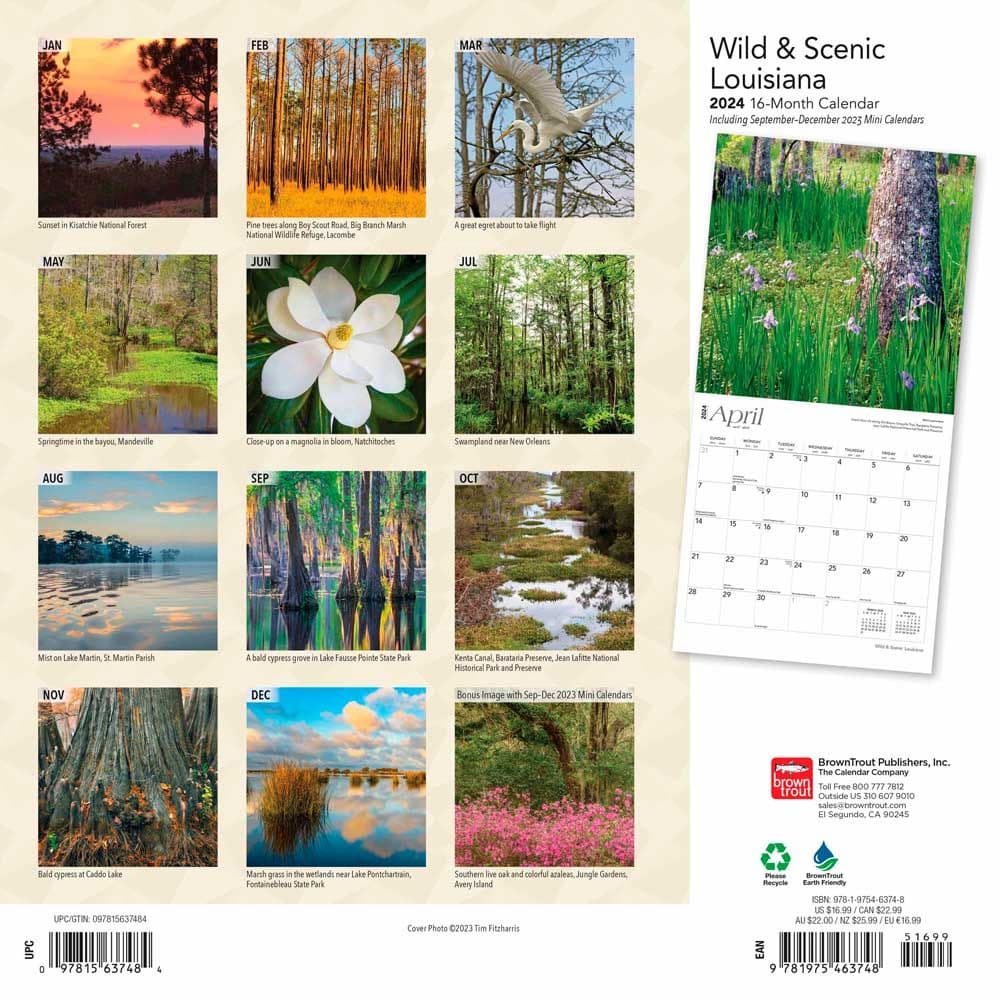Louisiana Wild and Scenic 2024 Wall Calendar