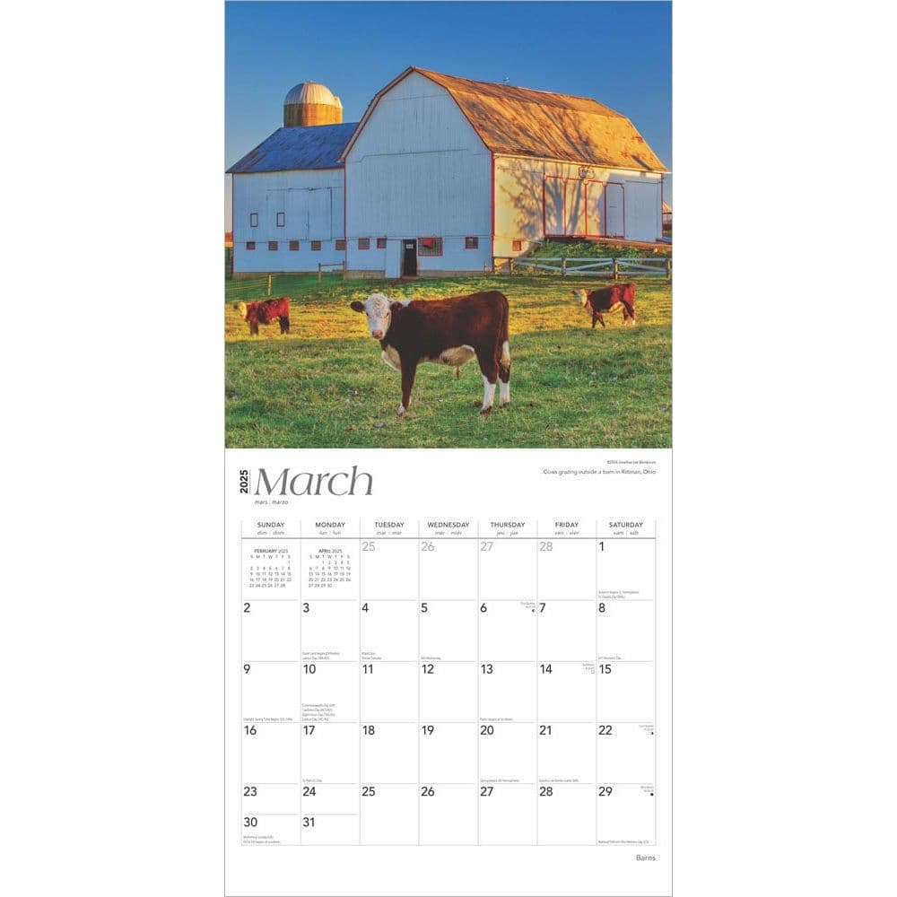 Barns 2025 Wall Calendar