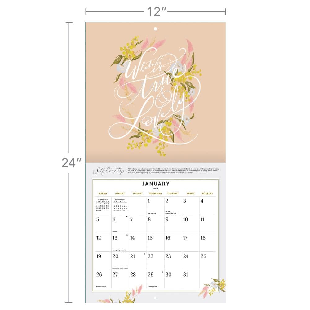 Just Breathe by Lily and Val 2025 Wall Calendar Fourth Alternate Image width="1000" height="1000"