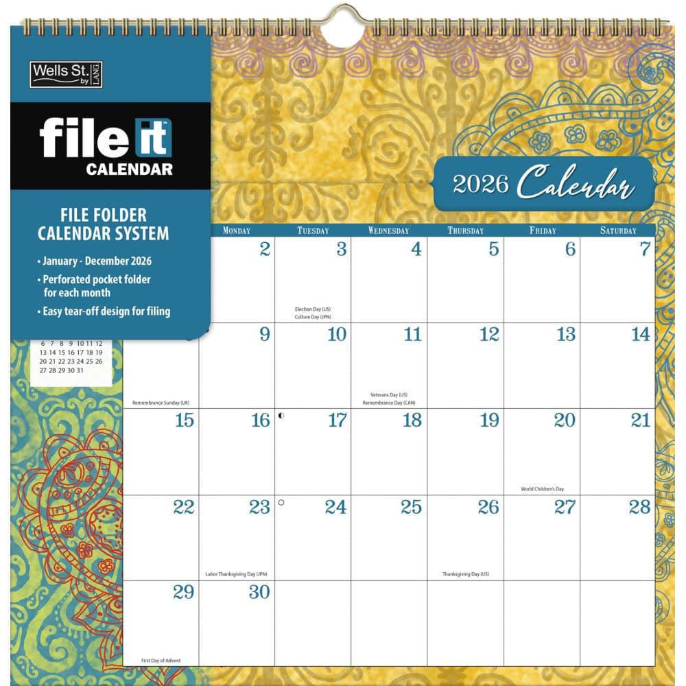 Bohemian File It 2026 Wall Calendar_Main Image