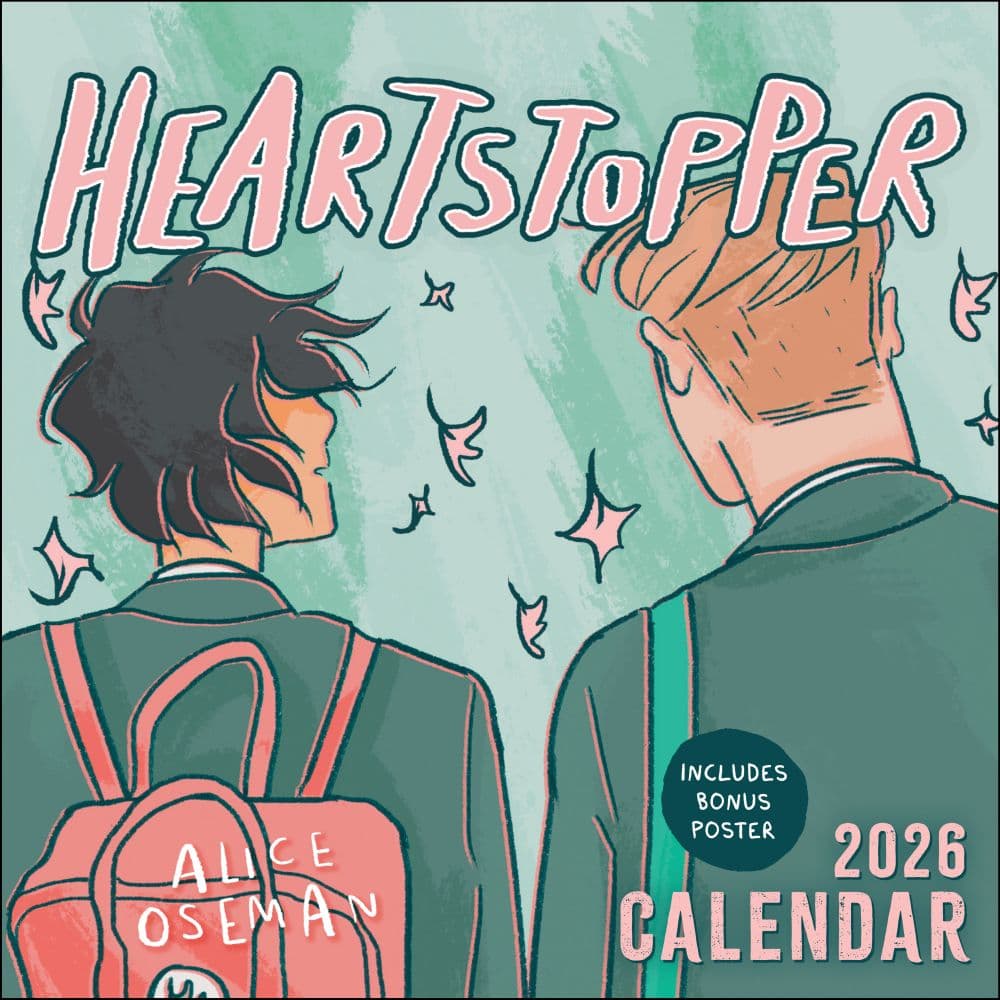 Heartstopper with Poster and Love Notes 2026 Wall Calendar Main Image