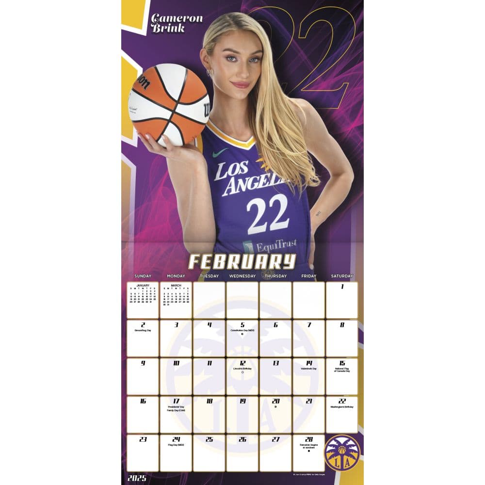 WNBA 2025 Wall Calendar Alt3