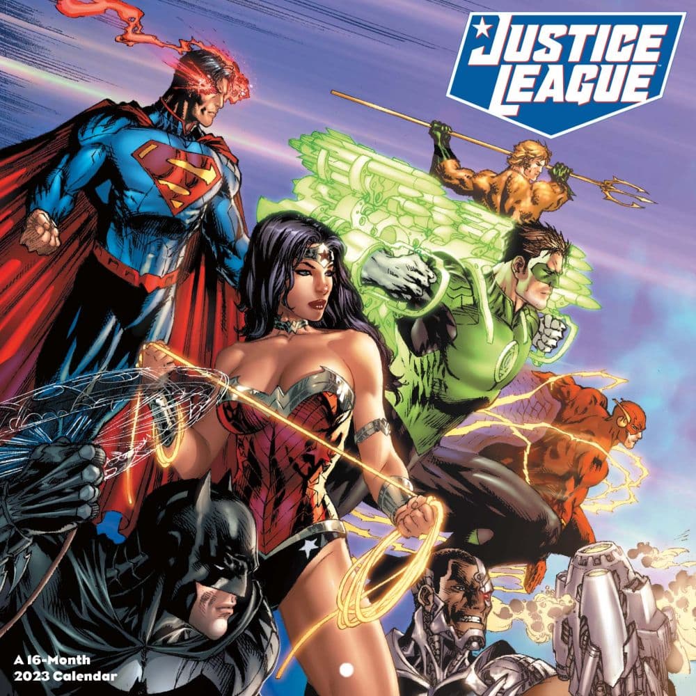 Trends International Justice League Classic 2023 Wall Calendar