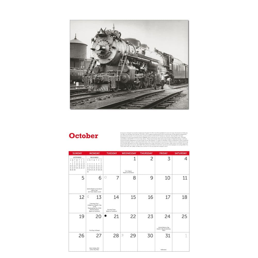 Trains Classic 2025 Wall Calendar Fourth Alternate Image width="1000" height="1000"