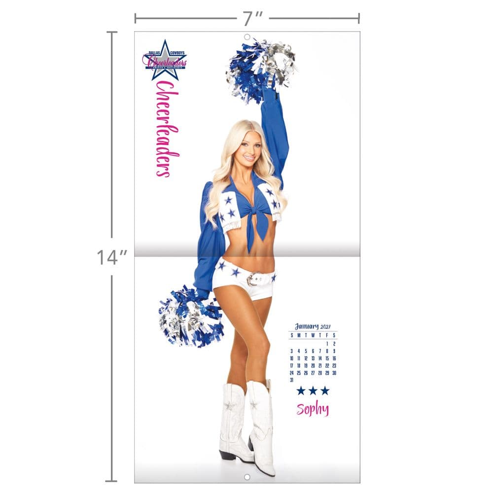 NFL Dallas Cowboys Cheerleaders 2027 Mini Wall Calendar Fourth Alternate Image