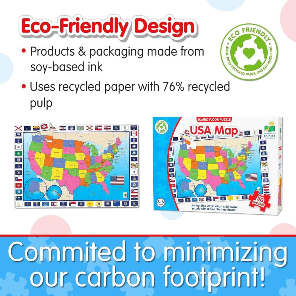 Jumbo USA Map 50 Piece Floor Puzzle Fourth Alternate Image