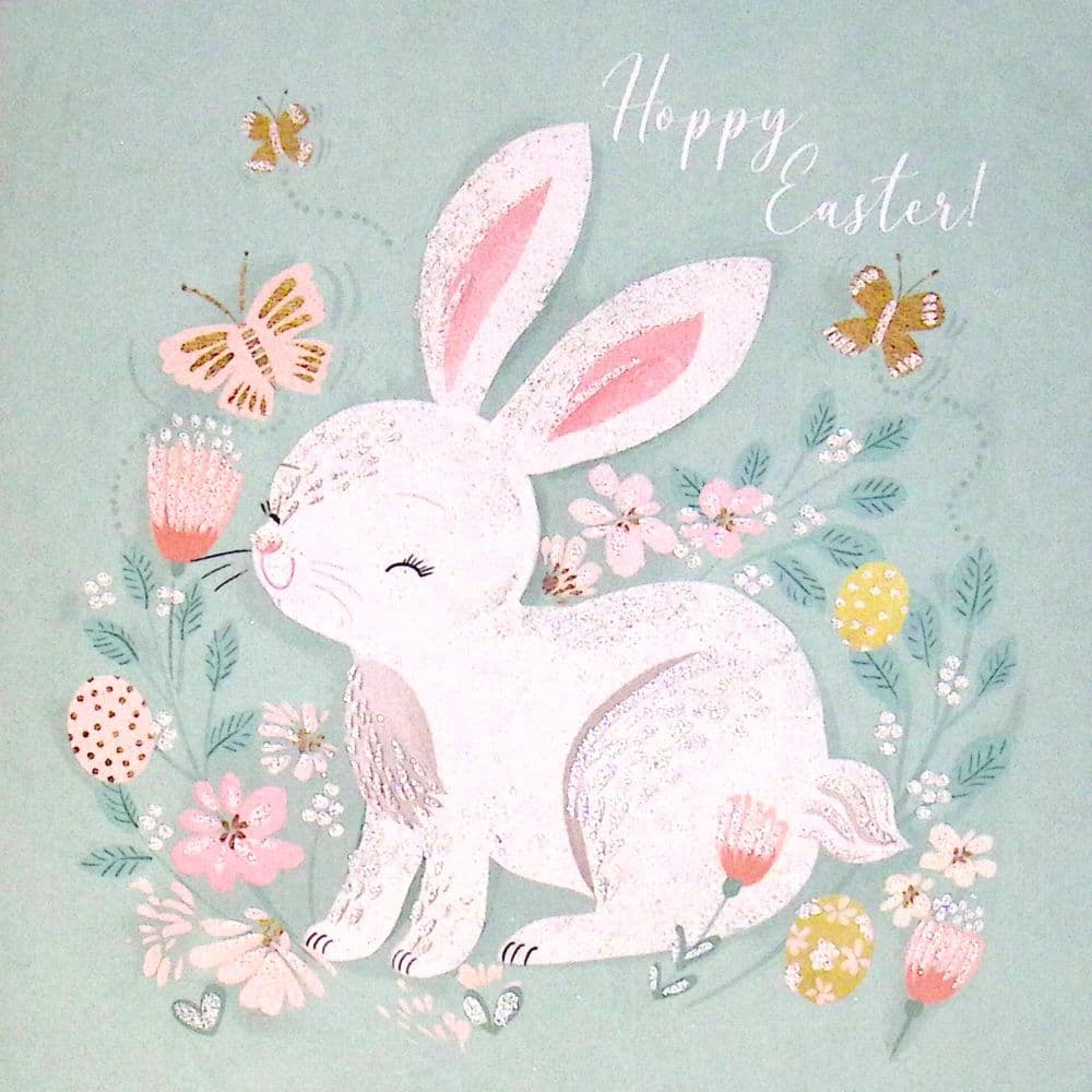 Sweet Bunny In Flowers Easter Card First Alternate Image width=&quot;1000&quot; height=&quot;1000&quot;