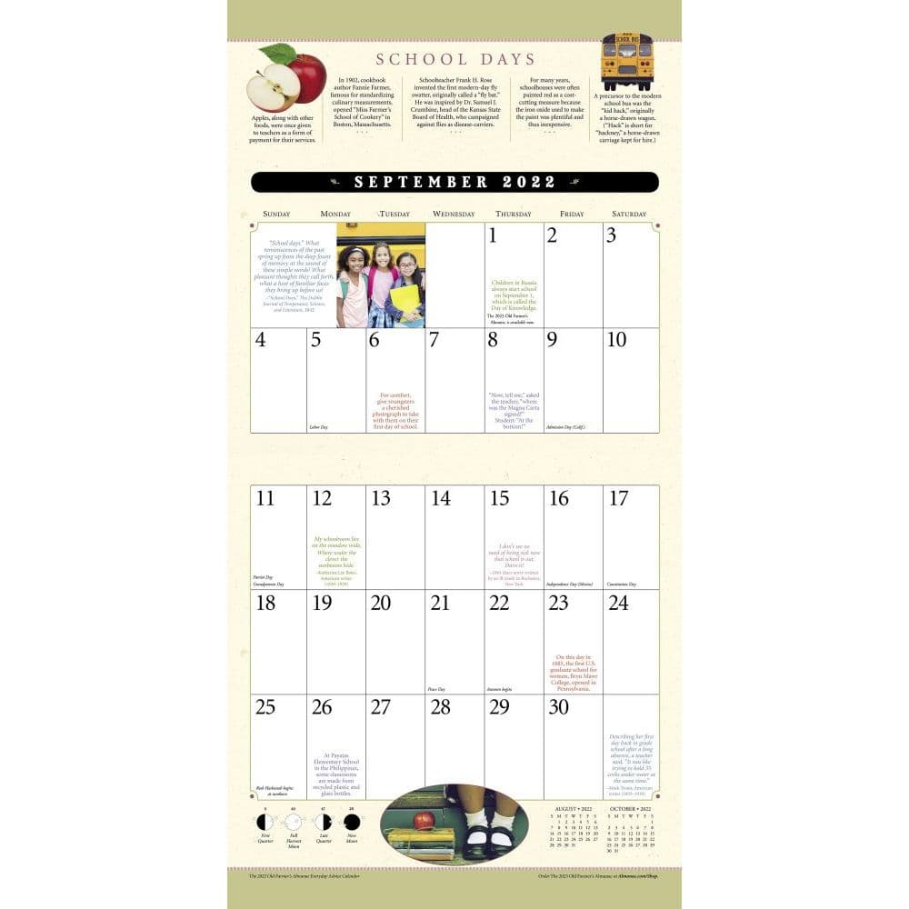 Old Farmers Almanac 2022 Wall Calendar - Calendars.com