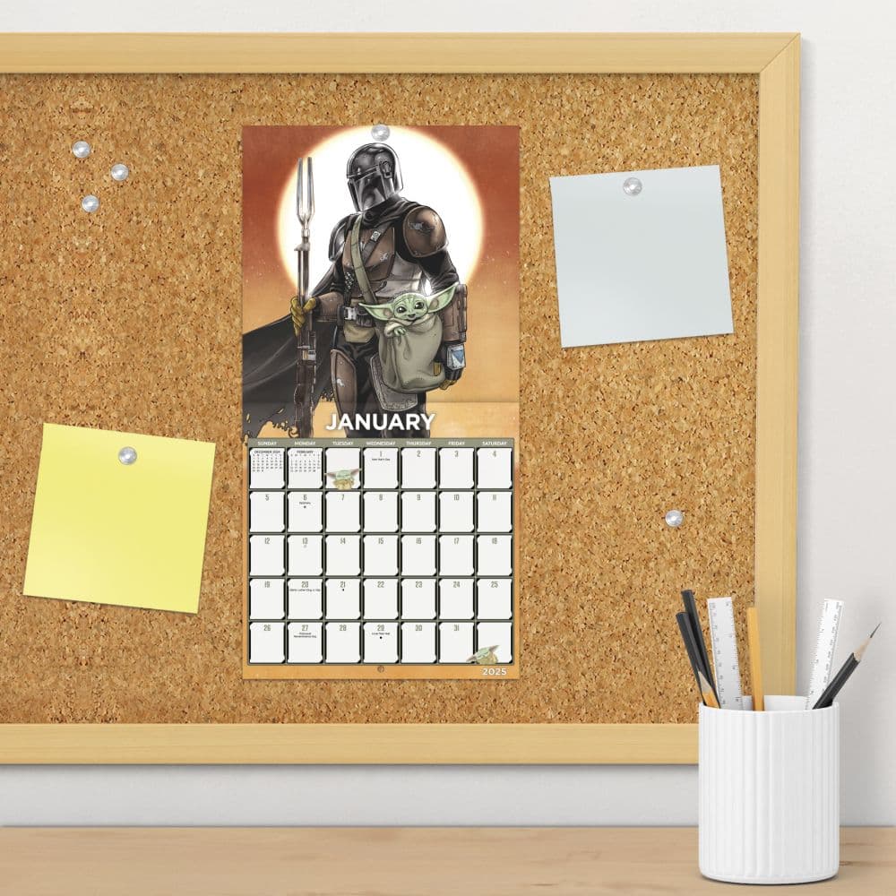 Mandalorian Star Wars 2025 Mini Wall Calendar Alt4