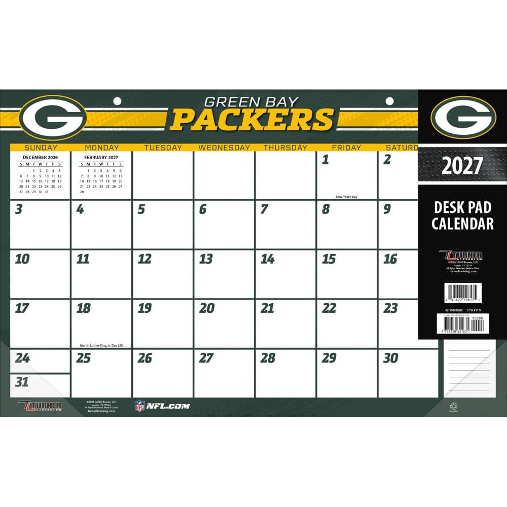 NFL Green Bay Packers 2027 Desk Pad