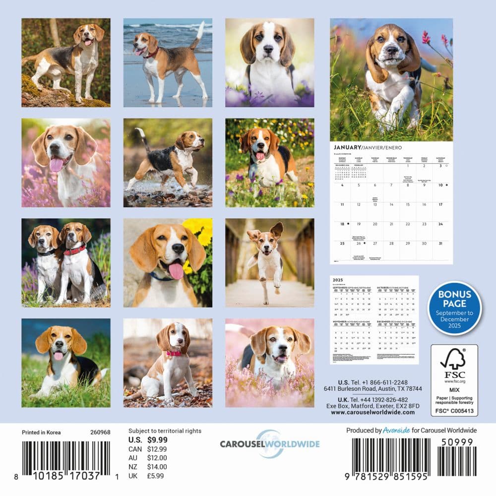 Beagles 2026 Mini Wall Calendar First Alternate Image
