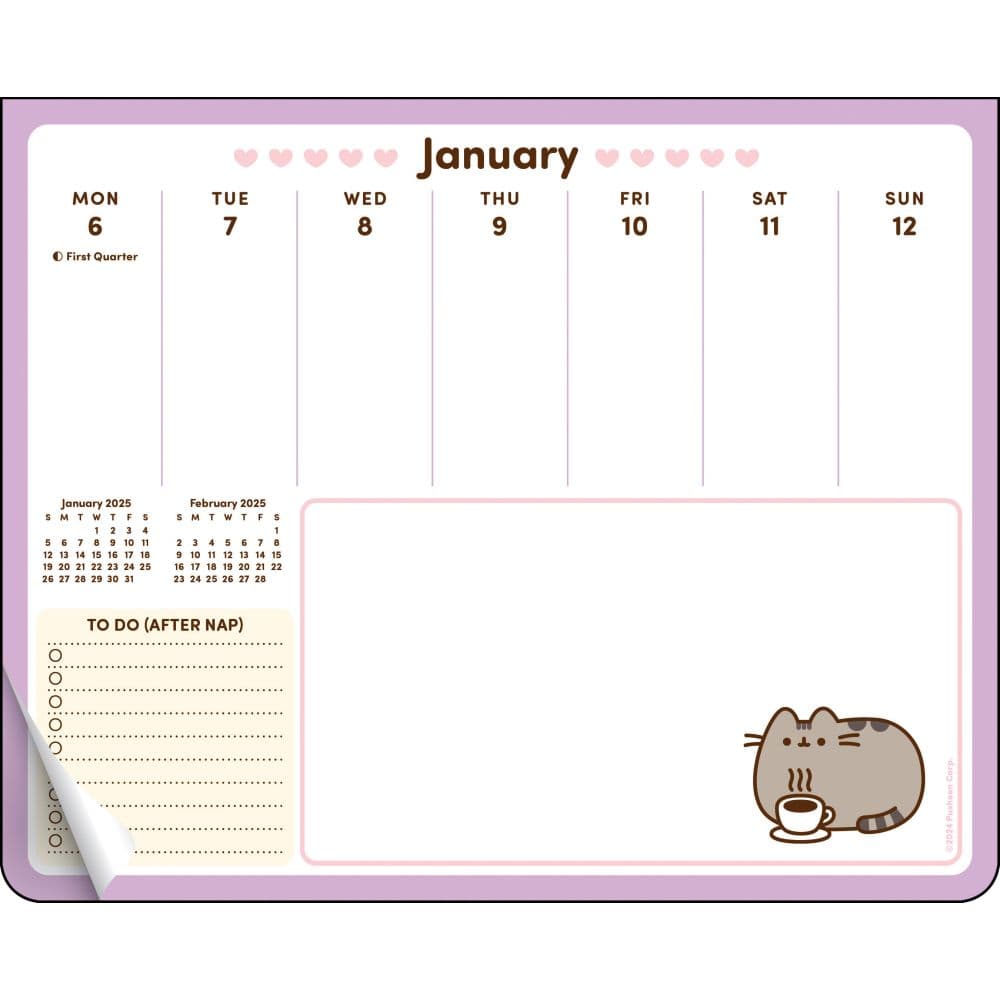 Pusheen 2025 Weekly Desk Pad Calendar