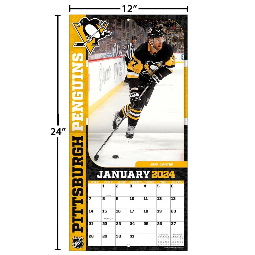 NHL Pittsburgh Penguins 2024 Wall Calendar