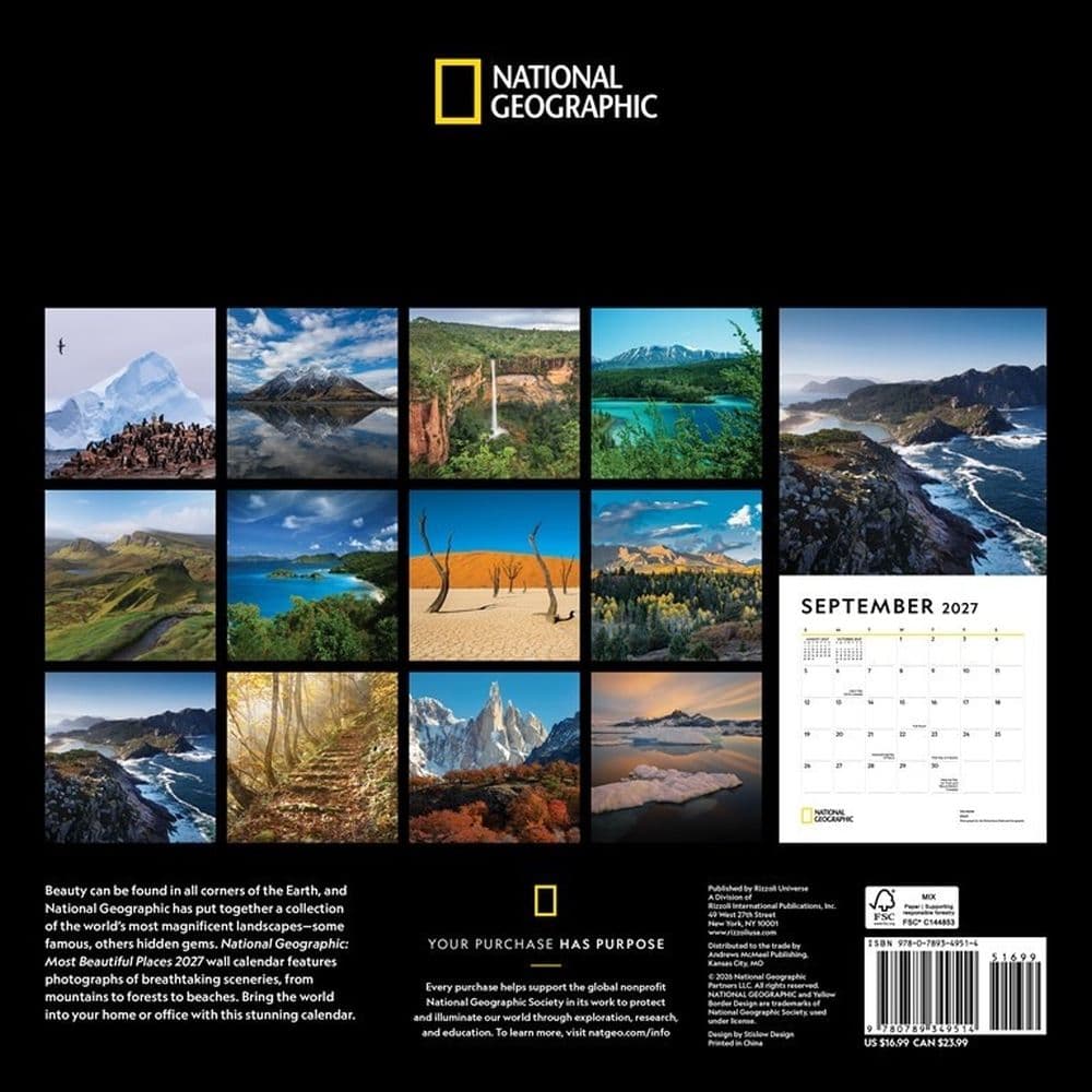 National Geographic Most Beautiful Places 2027 Wall Calendar First Alternate Image