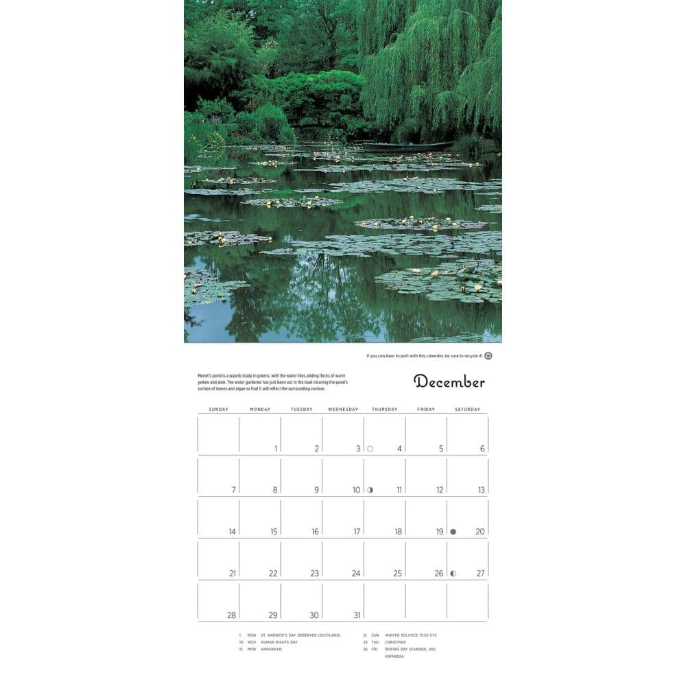 Monets Passion 2025 Mini Wall Calendar Alt3