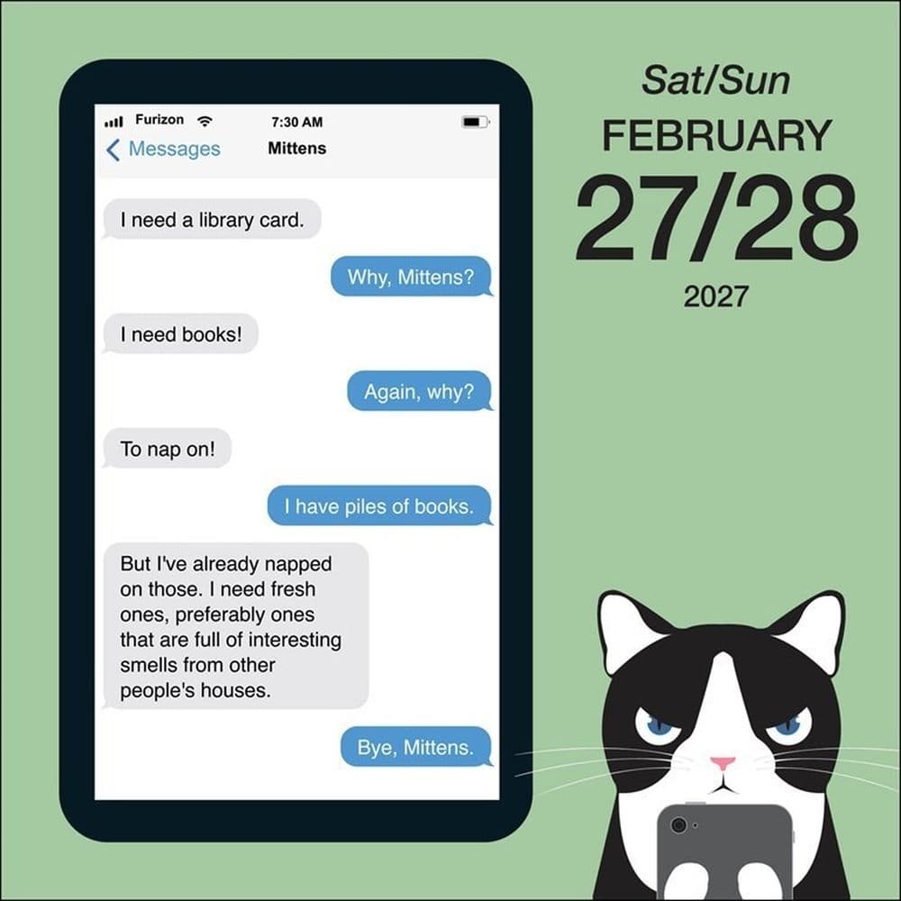 Texts from Mittens the Cat 2027 Desk Calendar Fourth Alternate Image