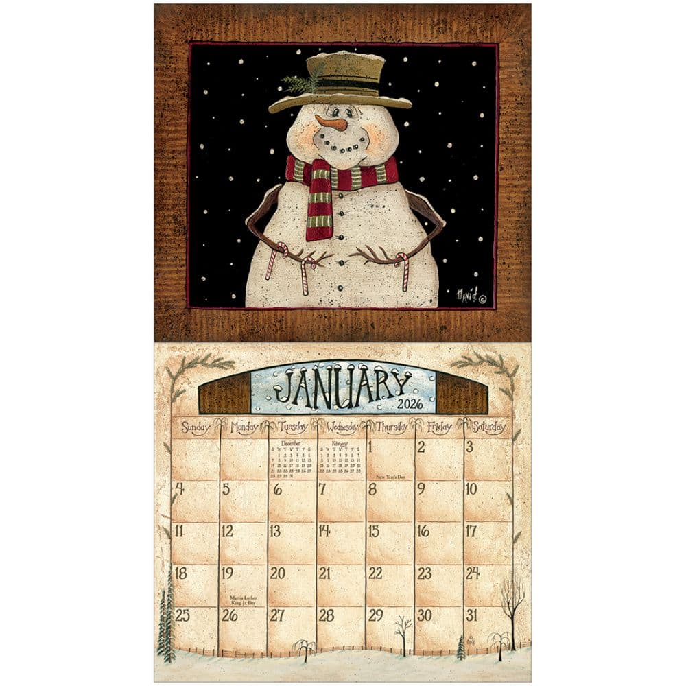 Folk Art by David Harden 2026 Mini Wall Calendar Second Alternate Image
