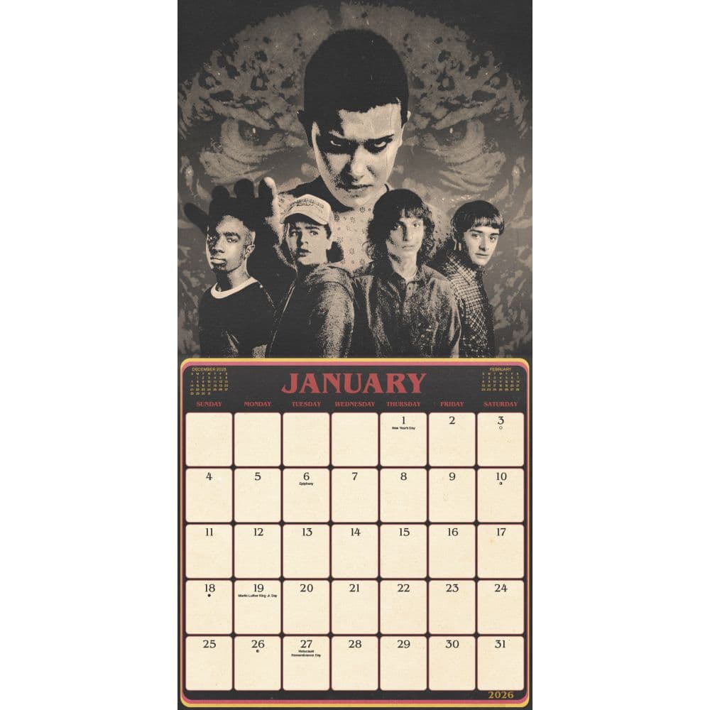 Stranger Things Exclusive with Print 2026 Wall Calendar Second Alternate Image