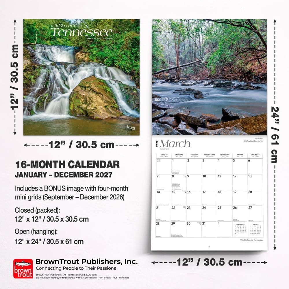 Tennessee Wild and Scenic 2027 Wall Calendar Sixth Alternate Image
