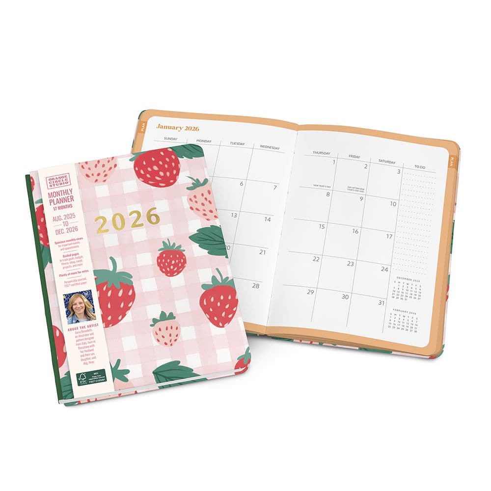 Strawberry Love Good Day Monthly 2026 Planner Seventh Alternate Image