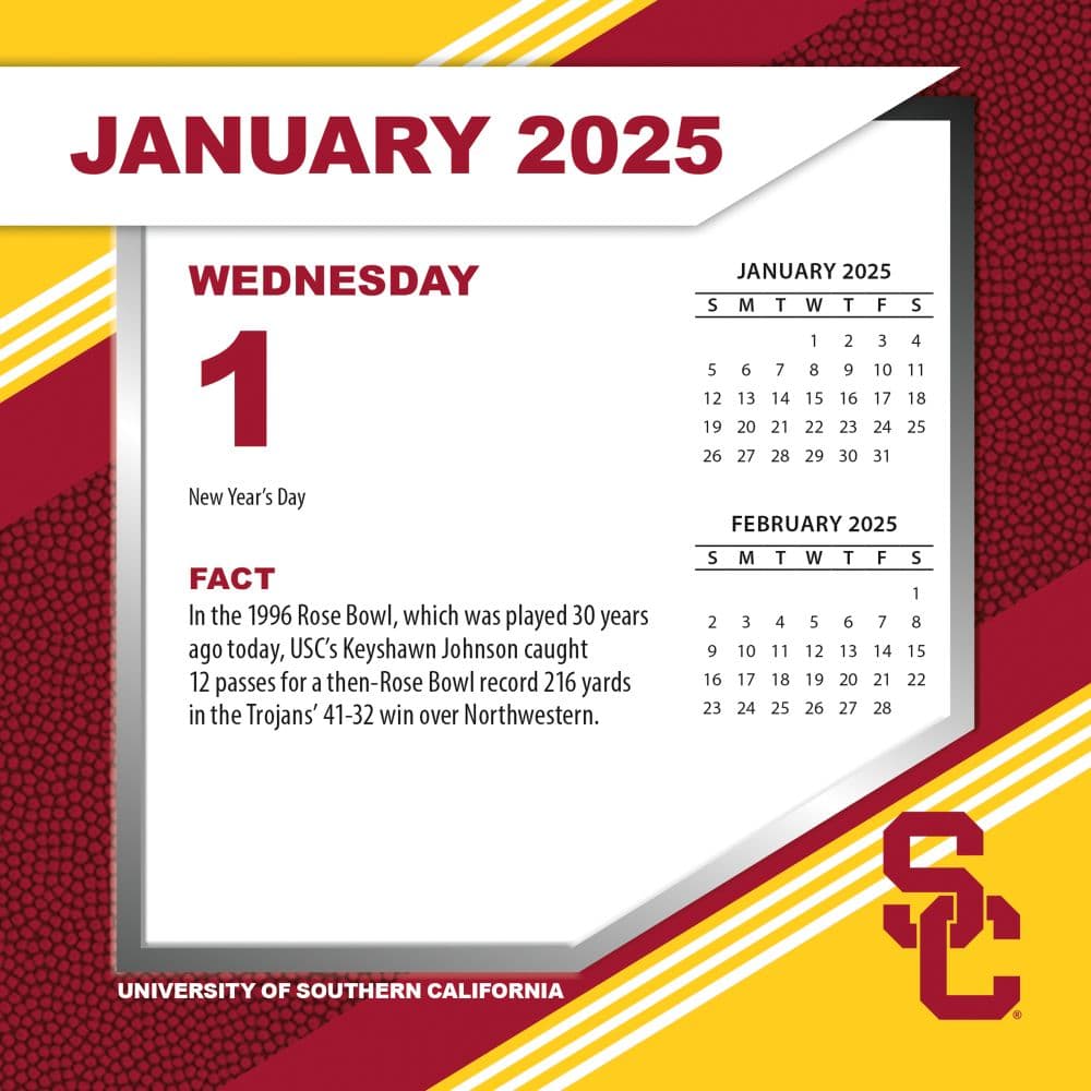 COL USC Trojans 2025 Desk Calendar First Alternate Image