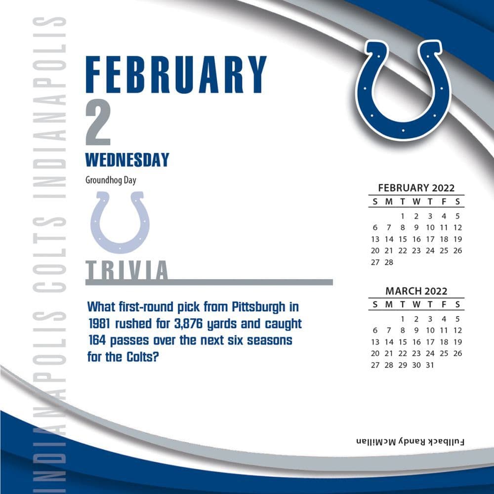 Nfl Indianapolis Colts 2022 Desk Calendar - Calendars.com