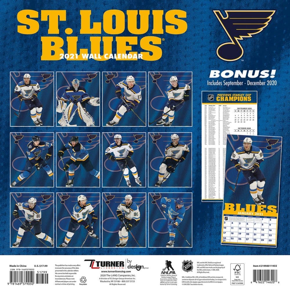 St Louis Blues Team Wall Calendar - Calendars.com