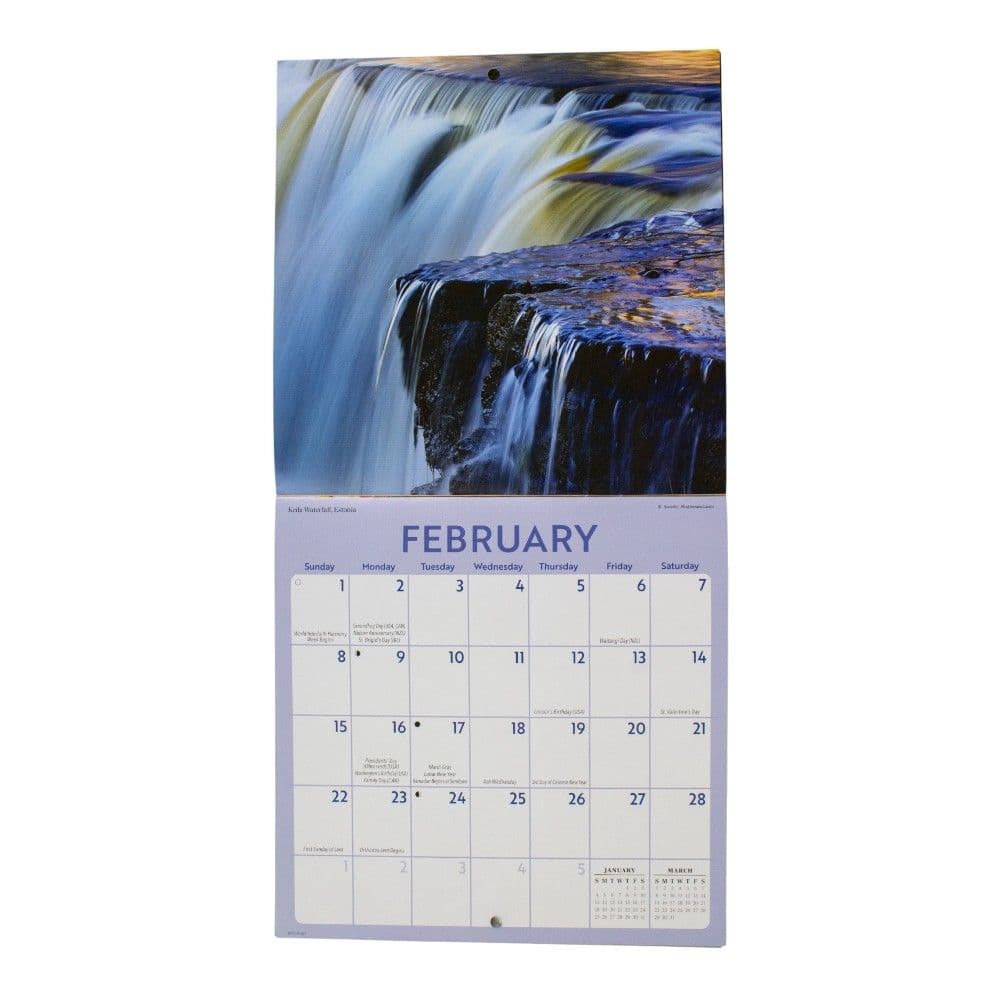 Waterfalls 2026 Mini Wall Calendar Fourth Alternate Image