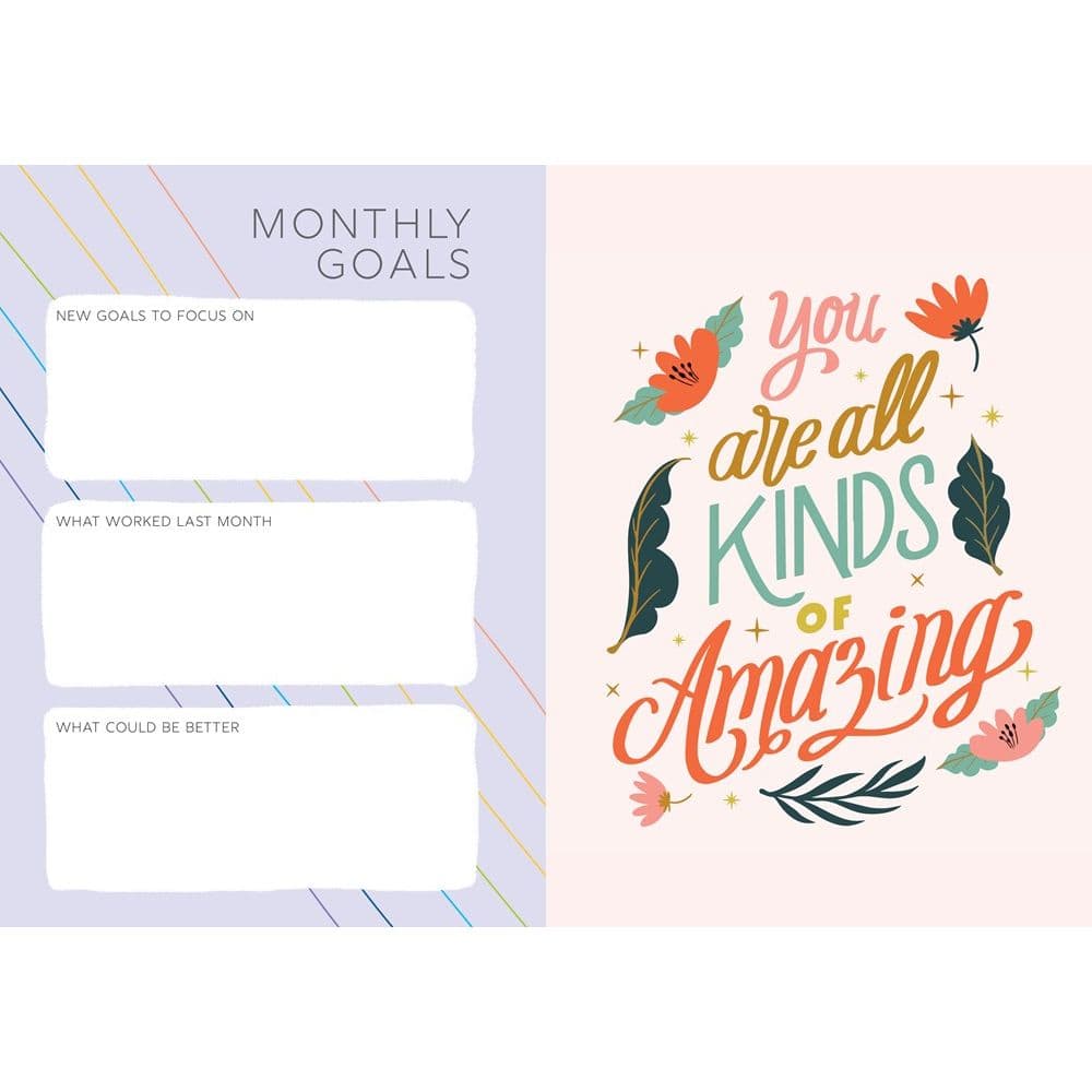 Choose Happy 2026 Planner, 9.5'' X 16.56'', Weekly Calendar with Spiral Binding