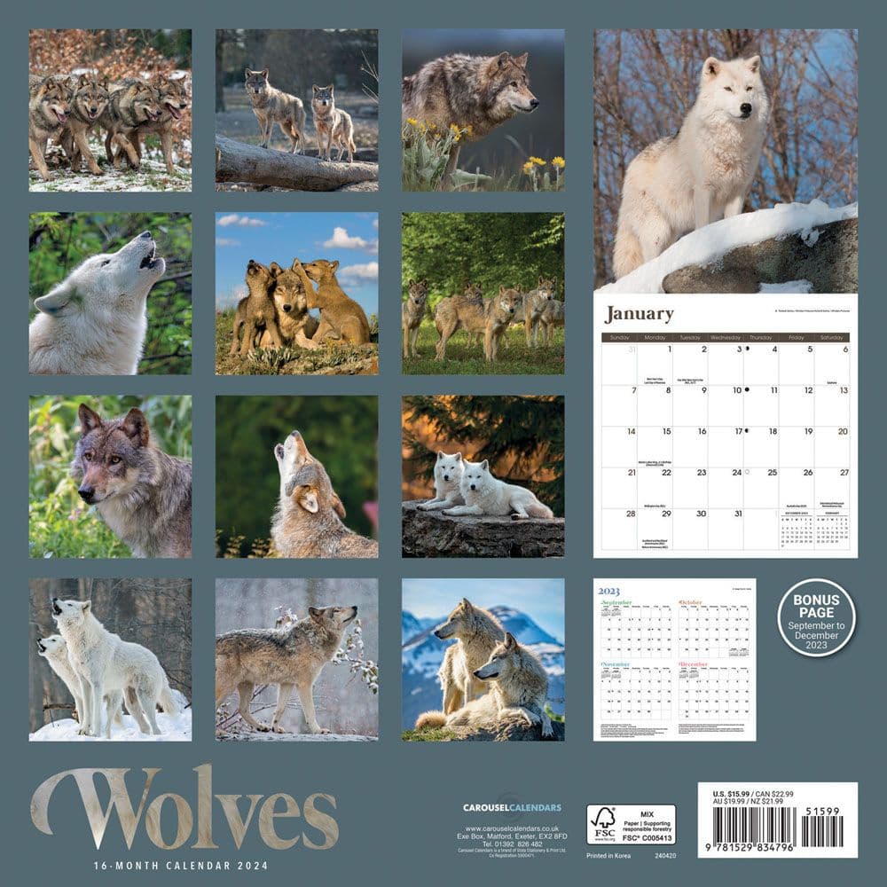 Wolves 2024 Wall Calendar Alternate Image 1