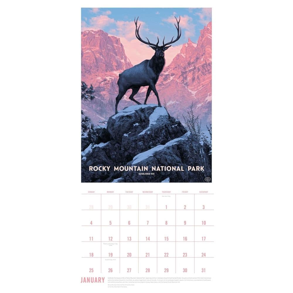 National Parks Art 2026 Wall Calendar Second Alternate Image