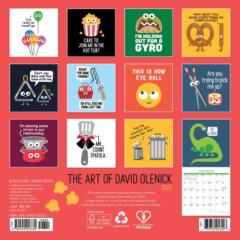 The Art of David Olenick 2026 Mini Wall Calendar First Alternate Image