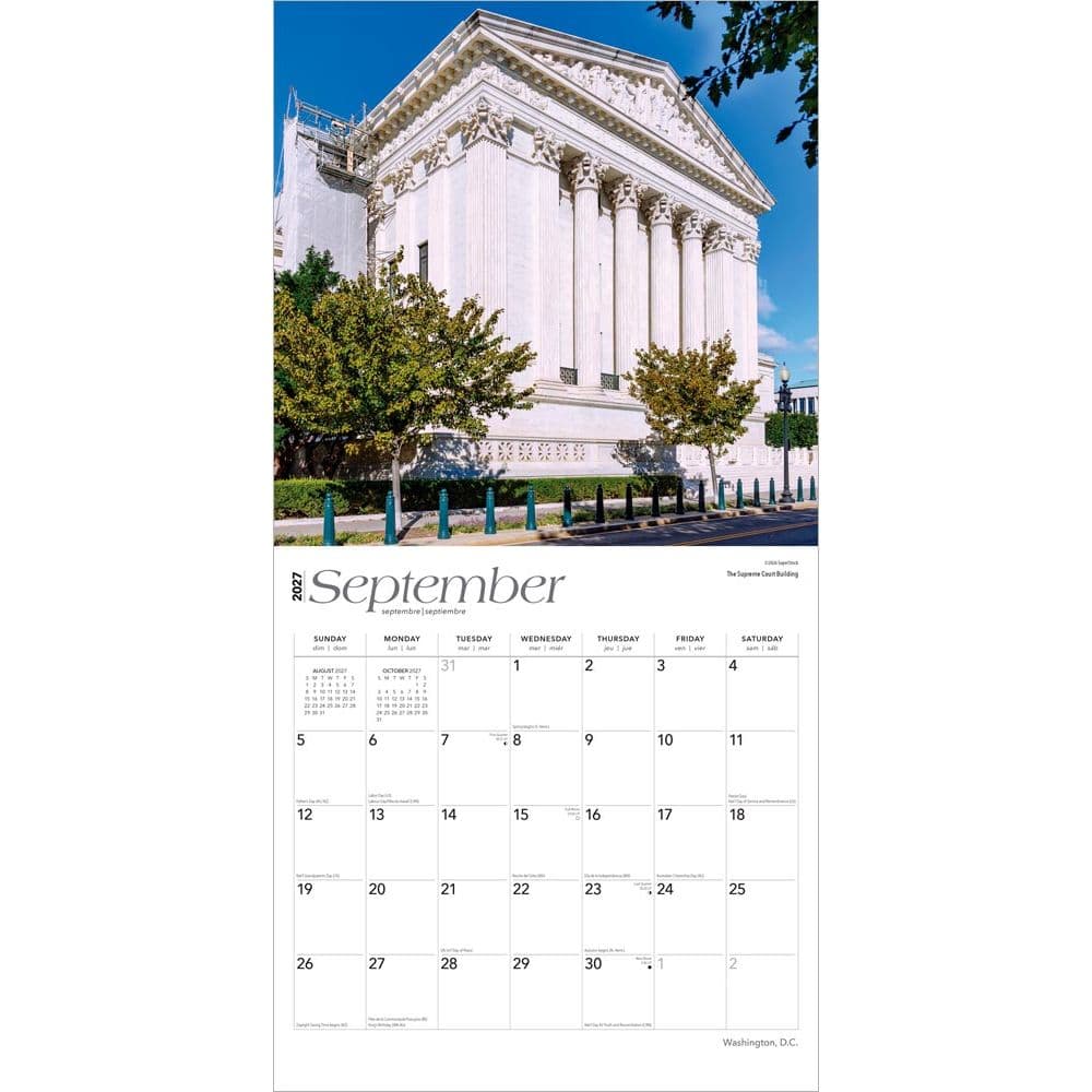 Washington DC 2027 Wall Calendar Third Alternate Image