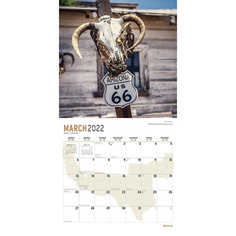 Running 66 Calendrier 2023 Route 66 2022 Wall Calendar - Calendars.com