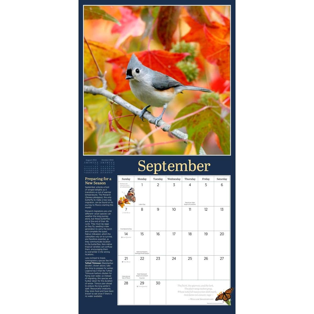 Audubon Garden Birds 2025 Wall Calendar Third Alternate Image width="1000" height="1000"