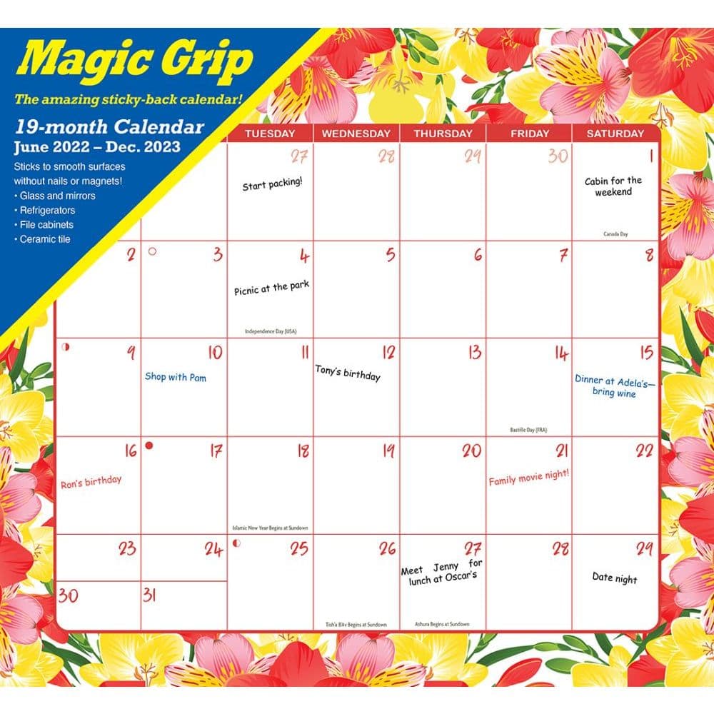 Floral Jumbo Magic Grip 2023 Wall Calendar Calendars