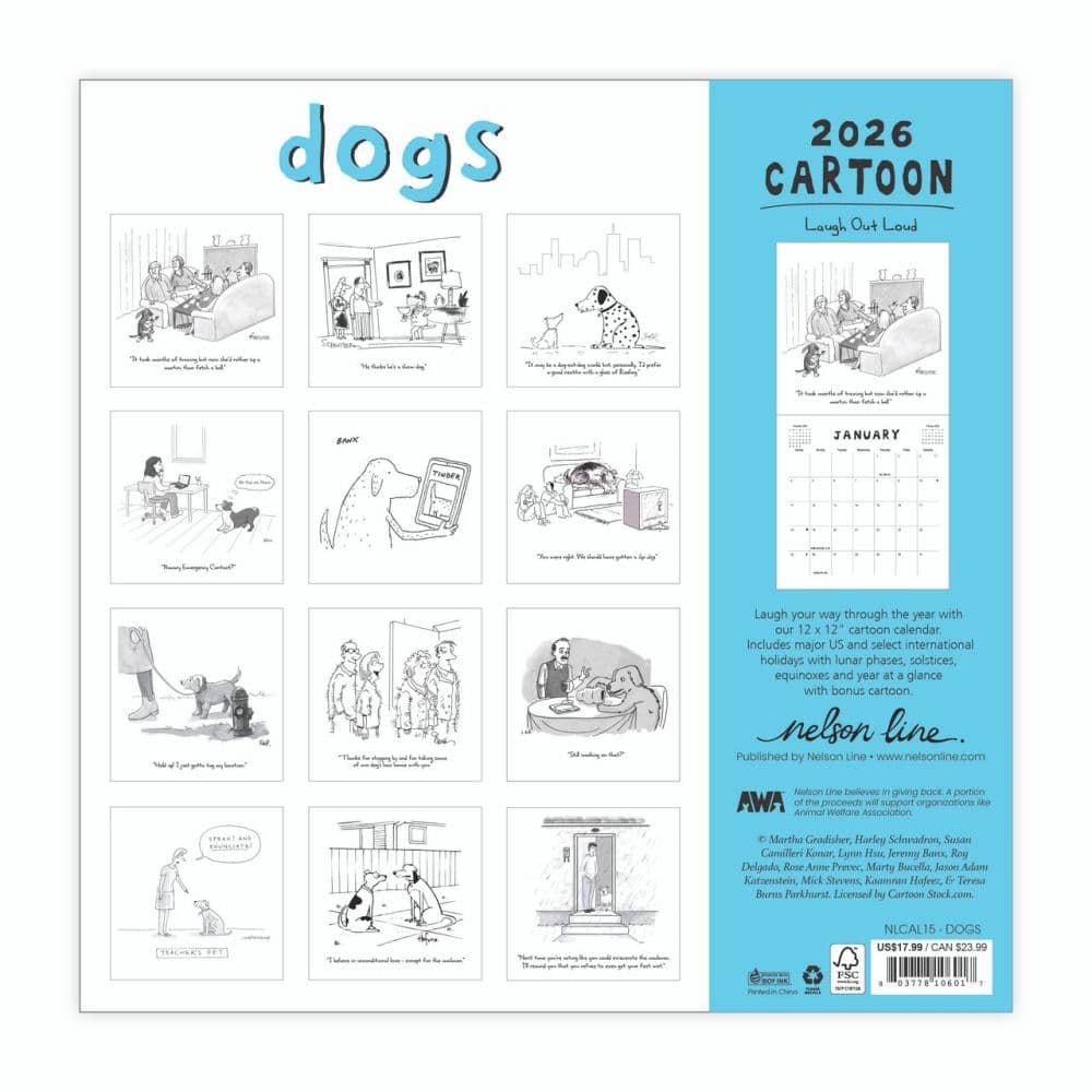 Dogs Cartoon 2026 Wall Calendar First Alternate Image