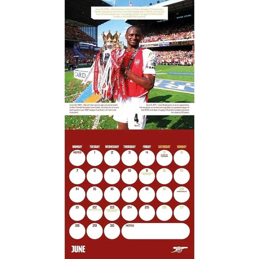 Arsenal Legends 2027 Wall Calendar Second Alternate Image