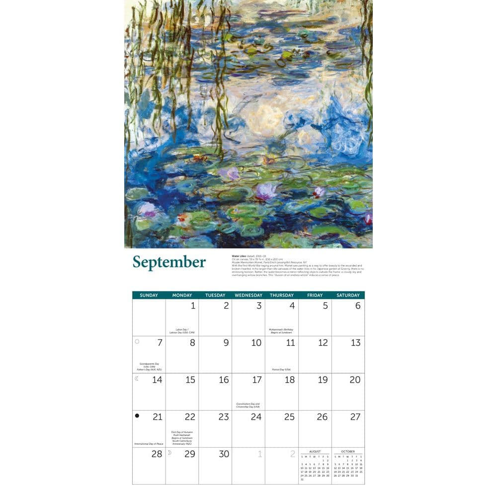 Monet 2025 Wall Calendar Third Alternate Image width="1000" height="1000"