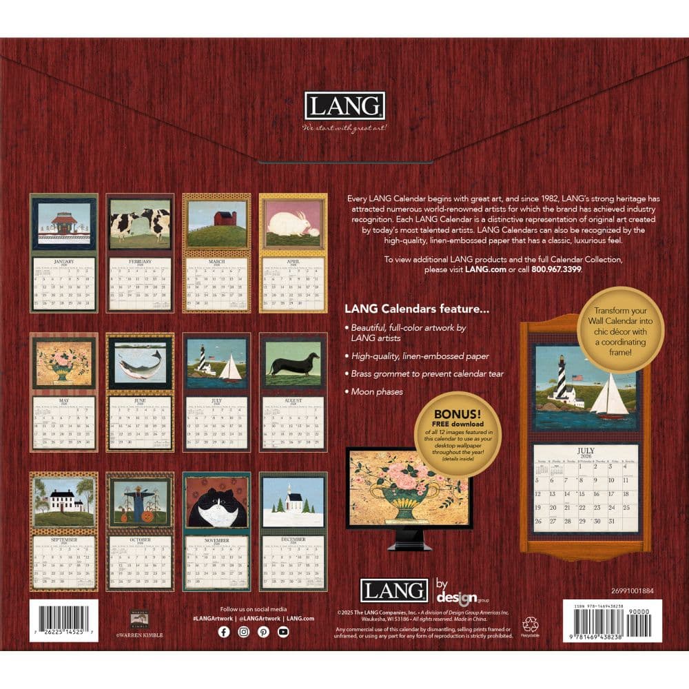 Warren Kimble 2026 Wall Calendar by Warren Kimble First Alternate Image