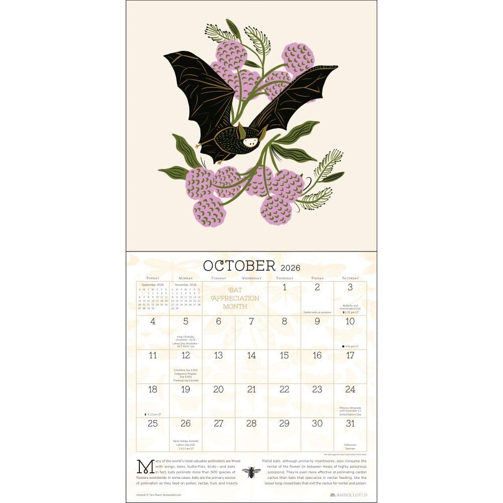 Praise for the Pollinators 2026 Wall Calendar Third Alternate Image