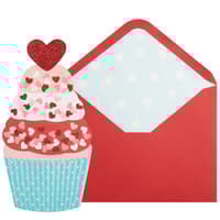 image Die Cut Cupcake Valentine&#39;s Day Card Main Product Image width=&quot;1000&quot; height=&quot;1000&quot;