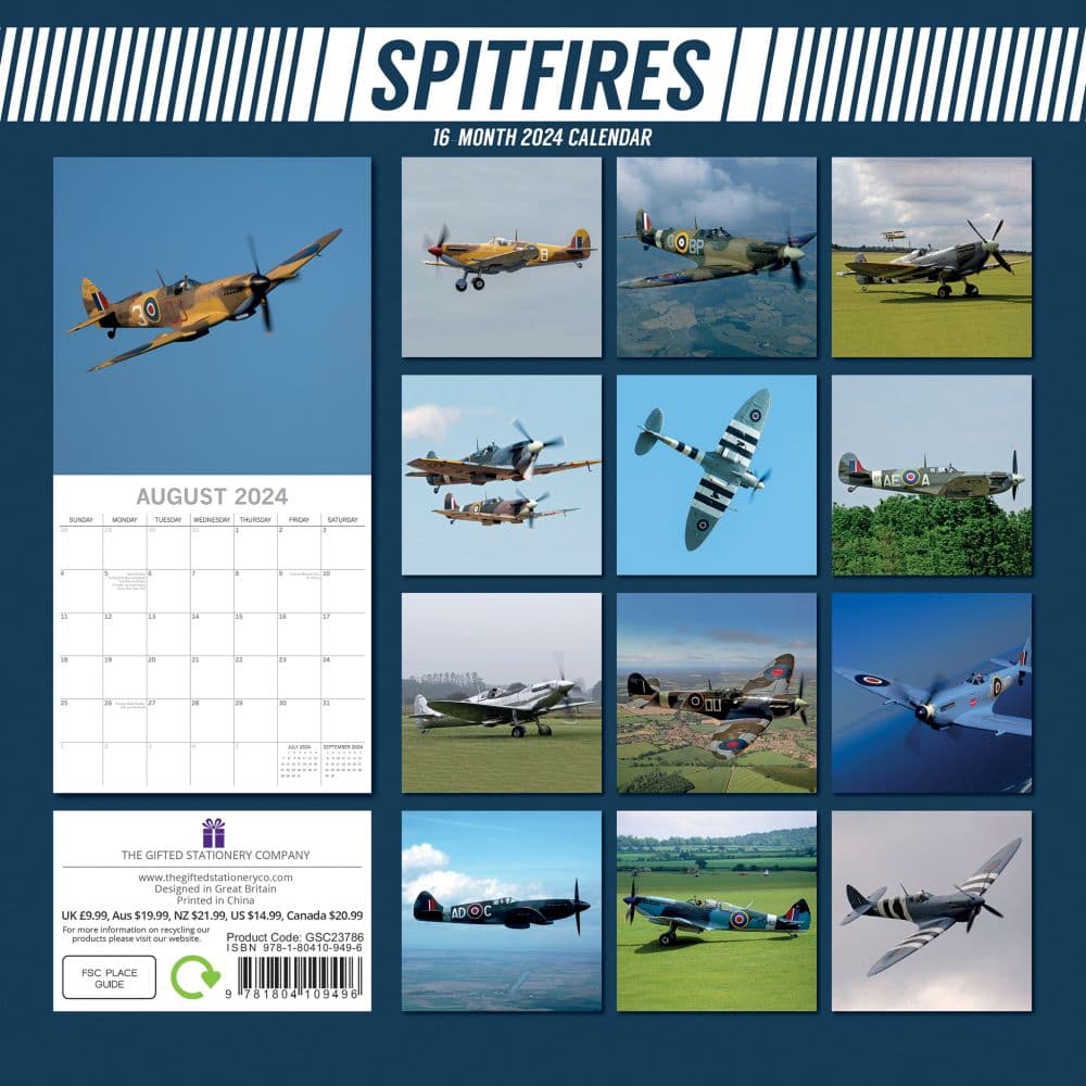 Spitfires 2024 Wall Calendar