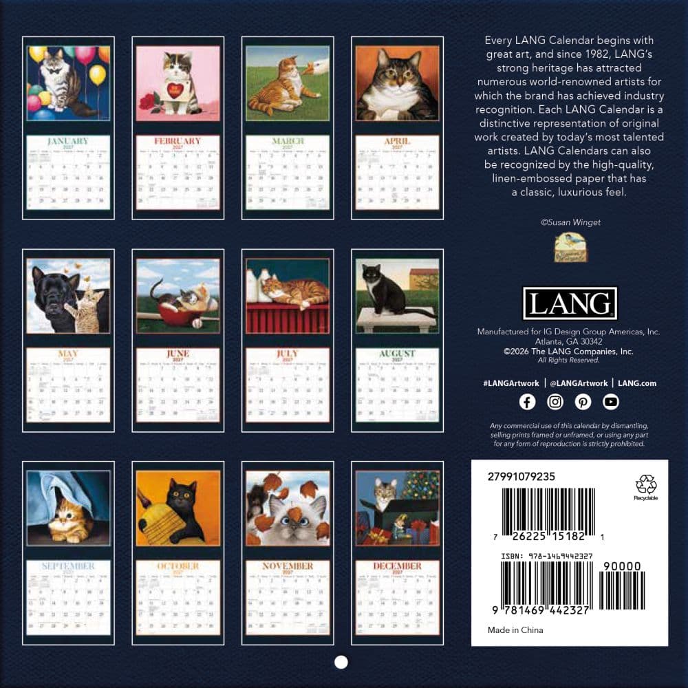 American Cat 2027 Mini Wall Calendar by Lowell Herrero First Alternate Image