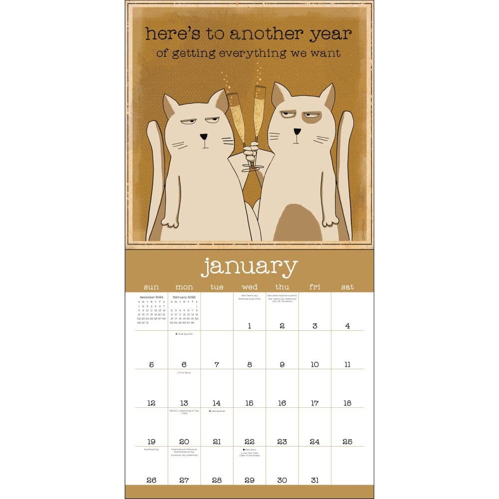 Snarky Cats 2025 Wall Calendar by Dan DiPaolo