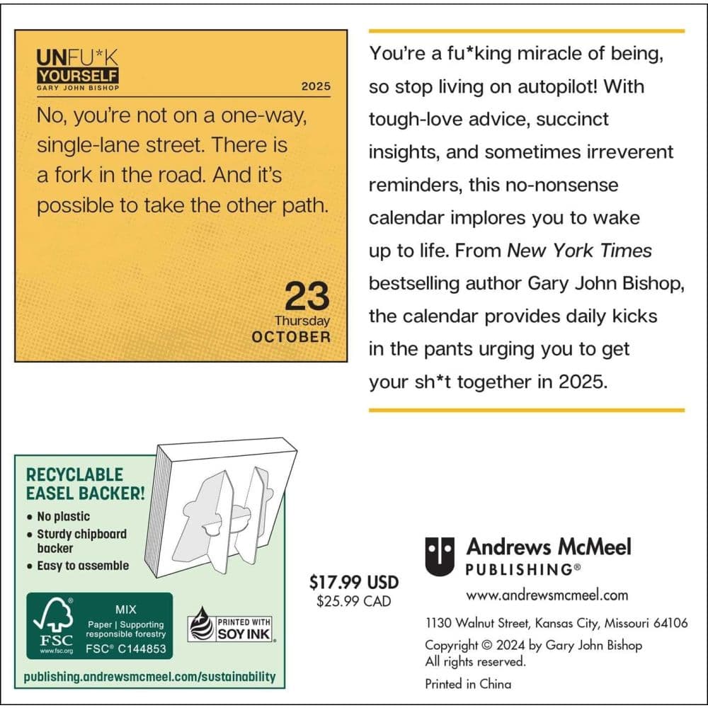 Unf-ck Yourself 2025 Desk Calendar First Alternate Image