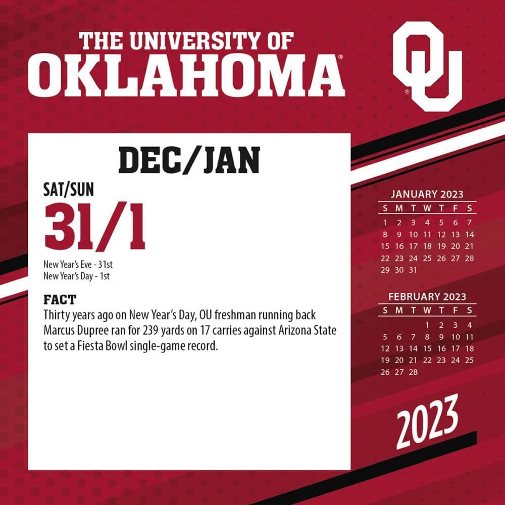 Oklahoma Sooners 2023 Desk Calendar