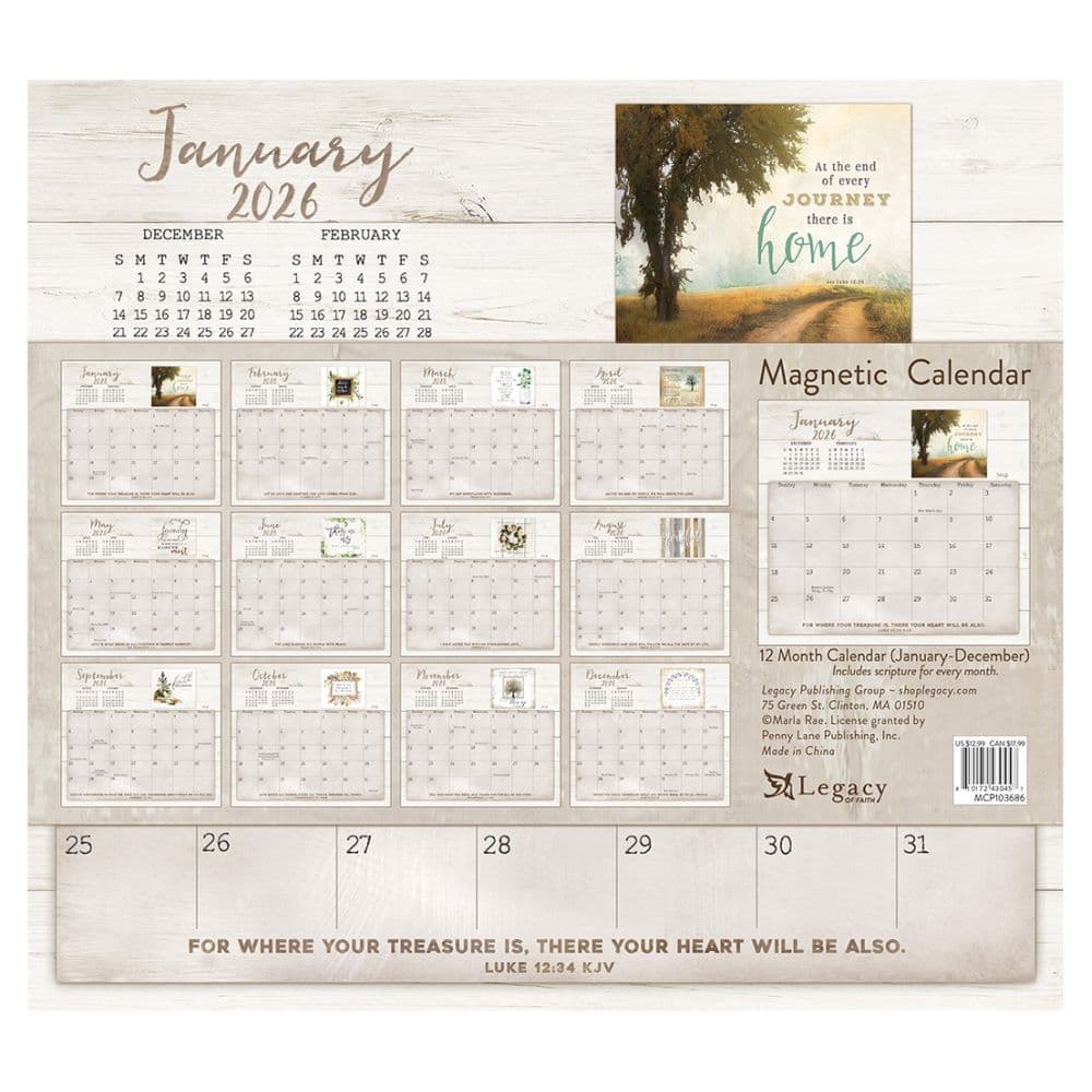 Faith and Family by Marla Rae 2026 Magnetic Calendar First Alternate Image